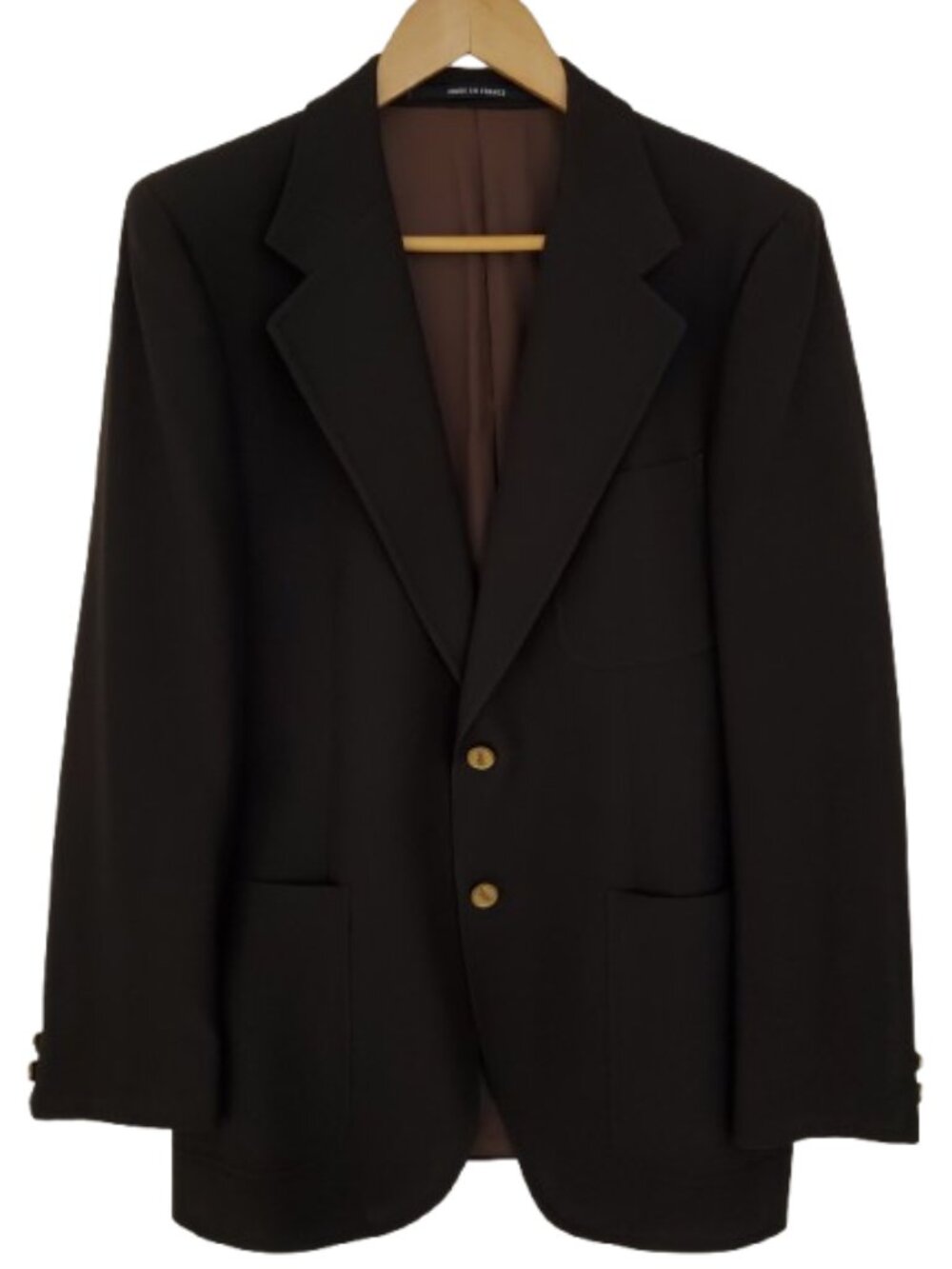 YSL Mens Size 40R Brown Vintage 70s Wool Blazer Sports Jacket Made in FRANCE